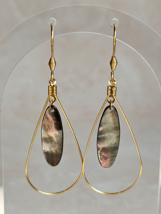 Sillage — Boucles d'Oreilles Ovale Élancé (Goutte Nacelle)