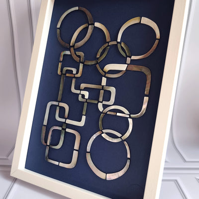 « Symbiose » – Tableau d’Art Géométrique en Nacre d’Exception