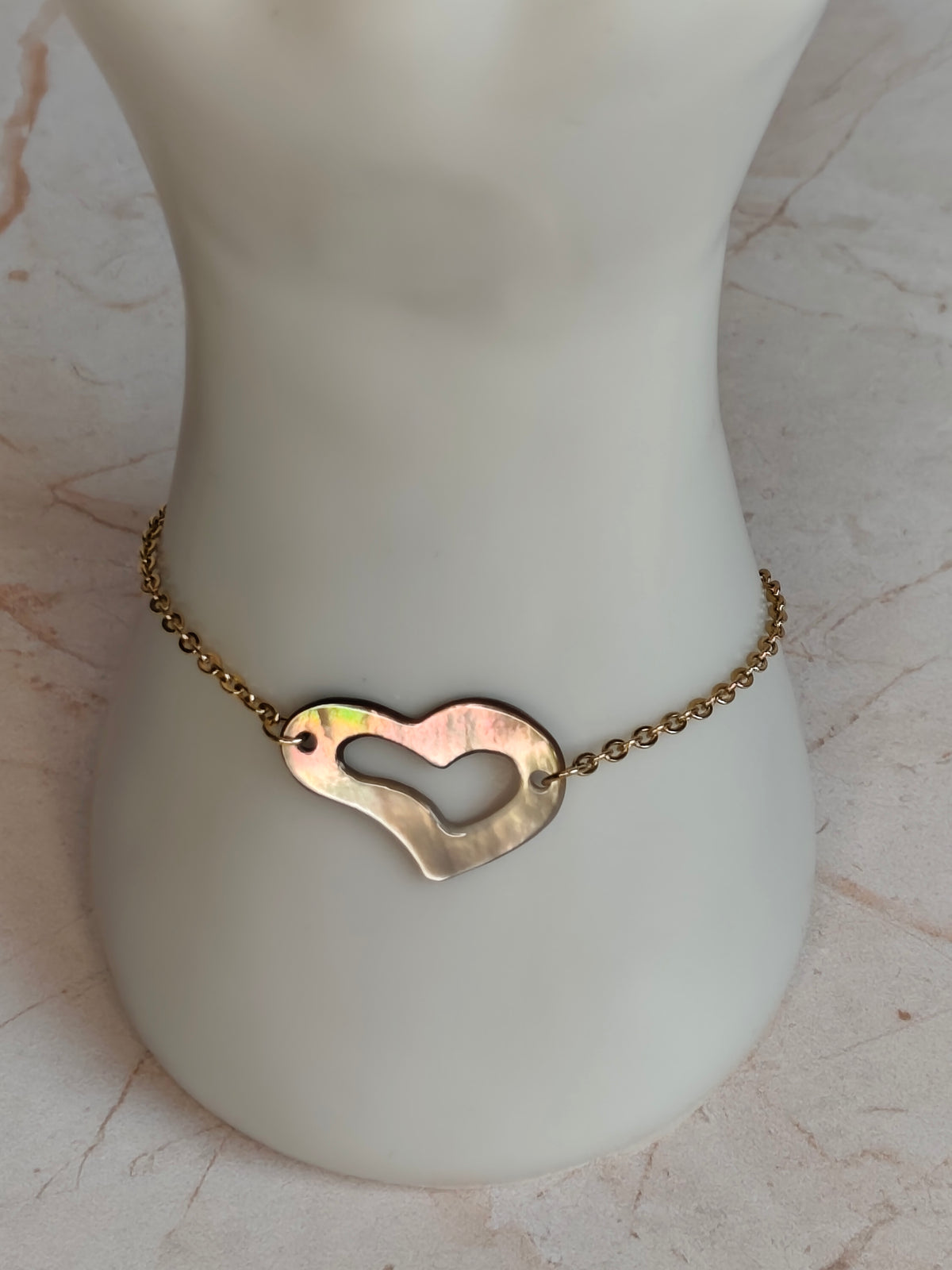 Cœur de Nacre — Bracelet Cœur Délicat