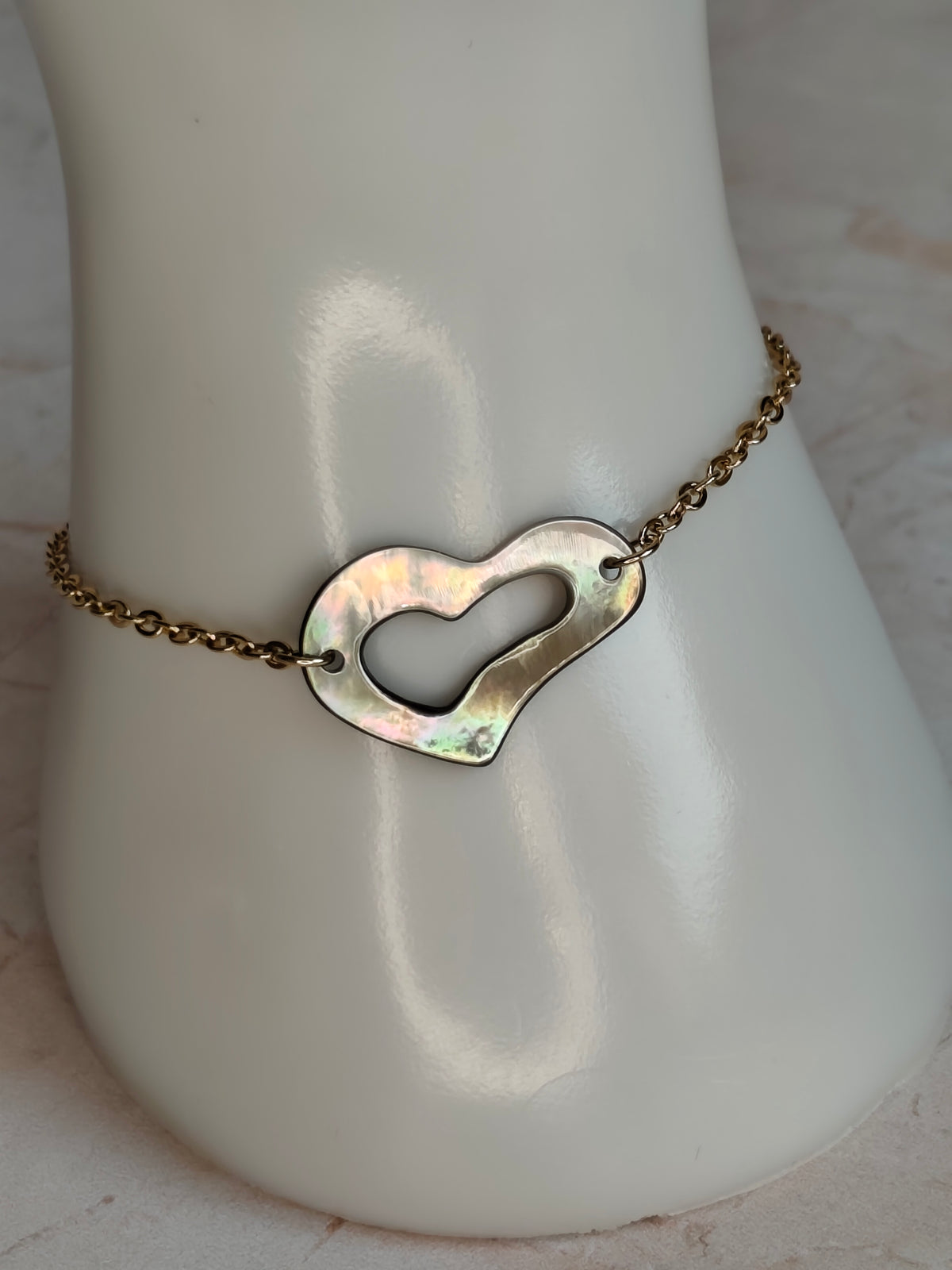 Cœur de Nacre — Bracelet Cœur Délicat