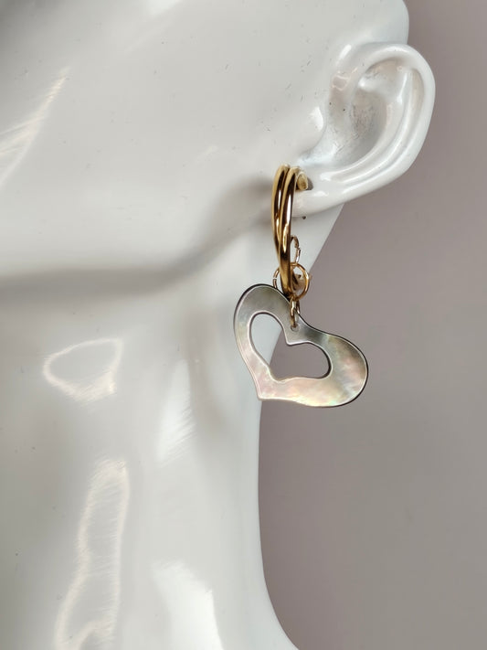 Cœur de Nacre — Boucles d'Oreilles Cœurs