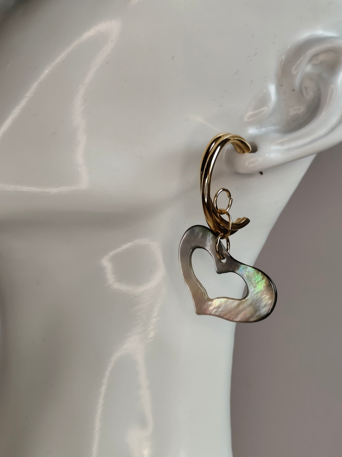 Cœur de Nacre — Boucles d'Oreilles Cœurs