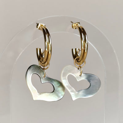 Cœur de Nacre — Boucles d'Oreilles Cœurs