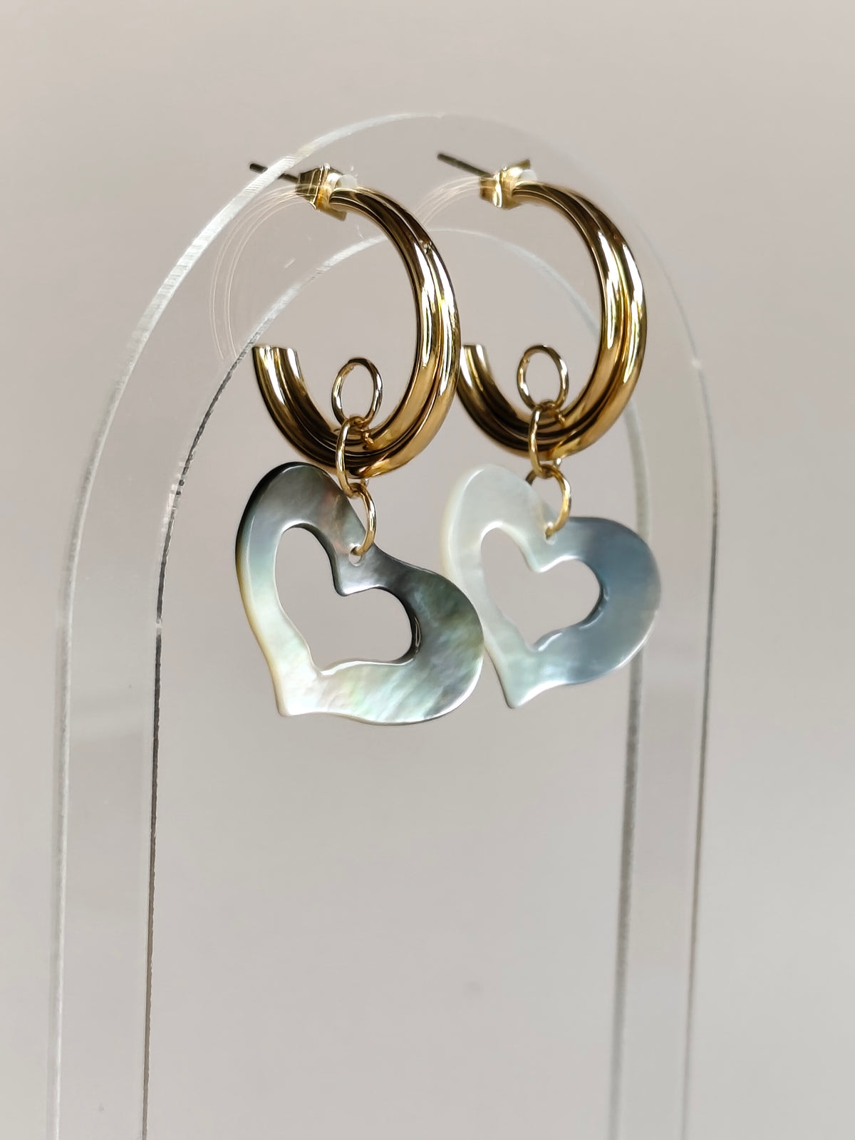 Cœur de Nacre — Boucles d'Oreilles Cœurs
