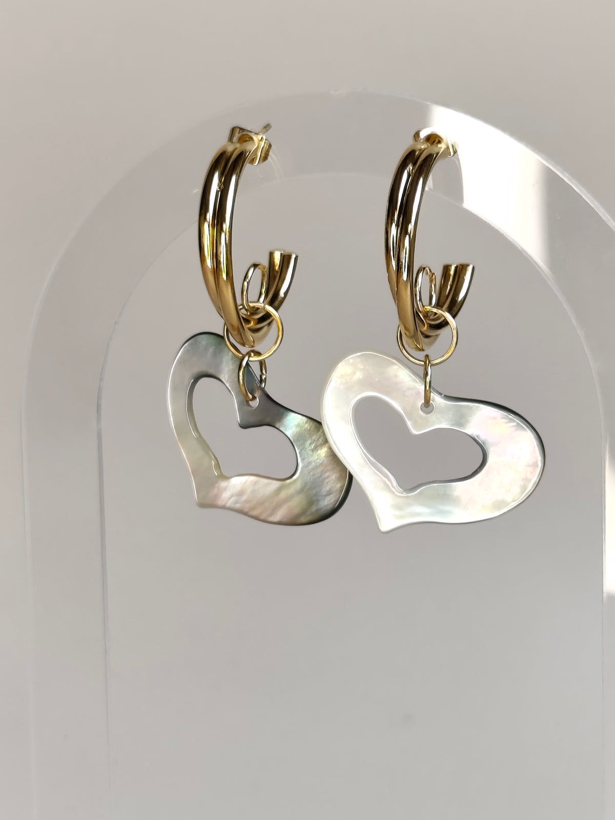 Cœur de Nacre — Boucles d'Oreilles Cœurs
