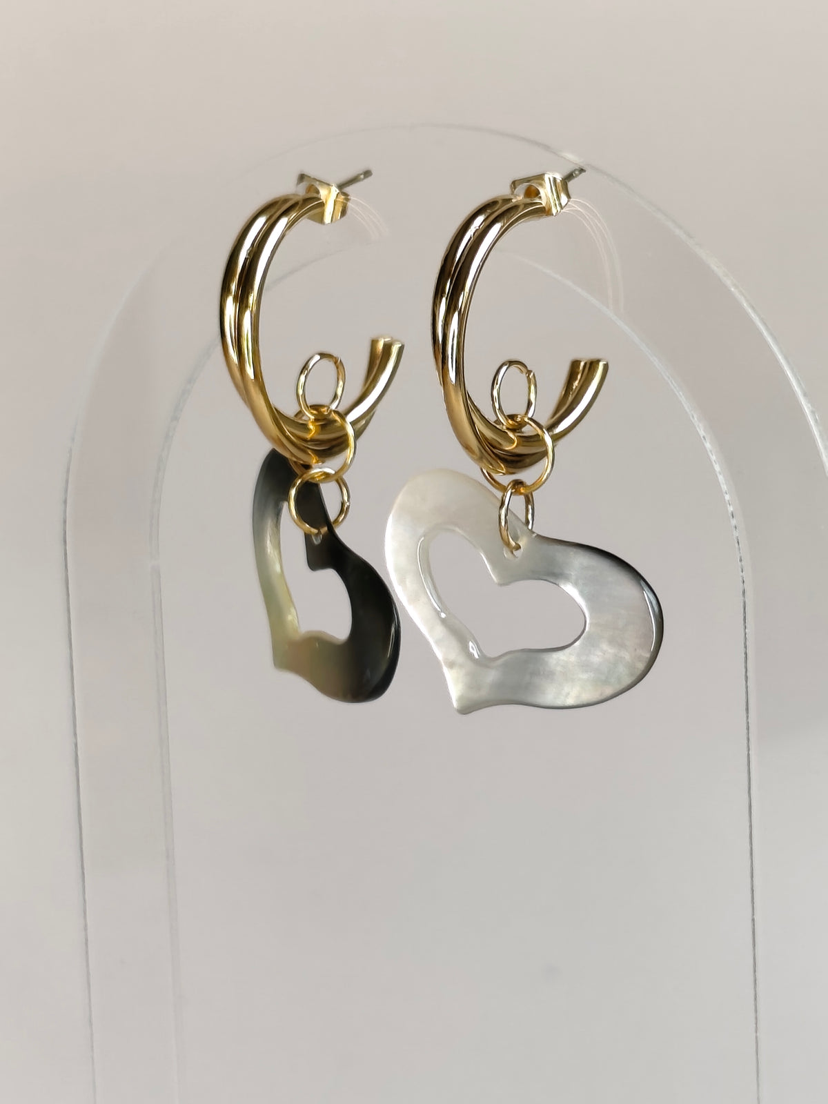 Cœur de Nacre — Boucles d'Oreilles Cœurs
