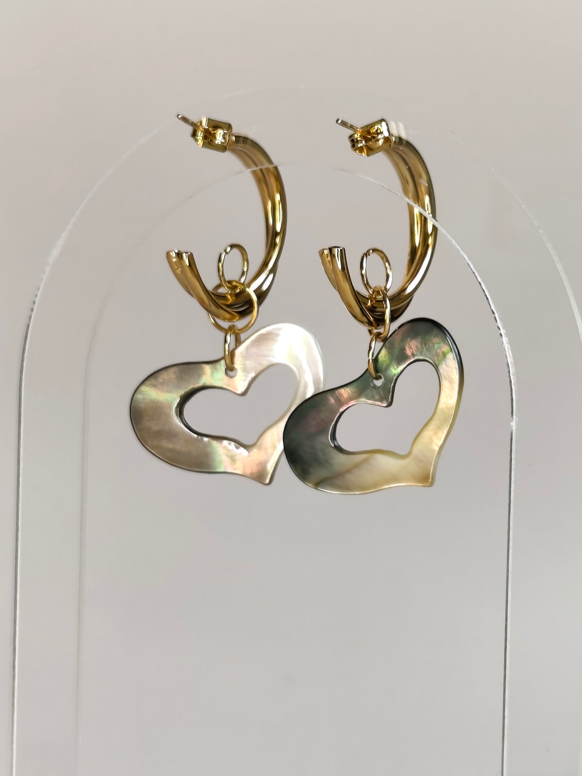 Cœur de Nacre — Boucles d'Oreilles Cœurs