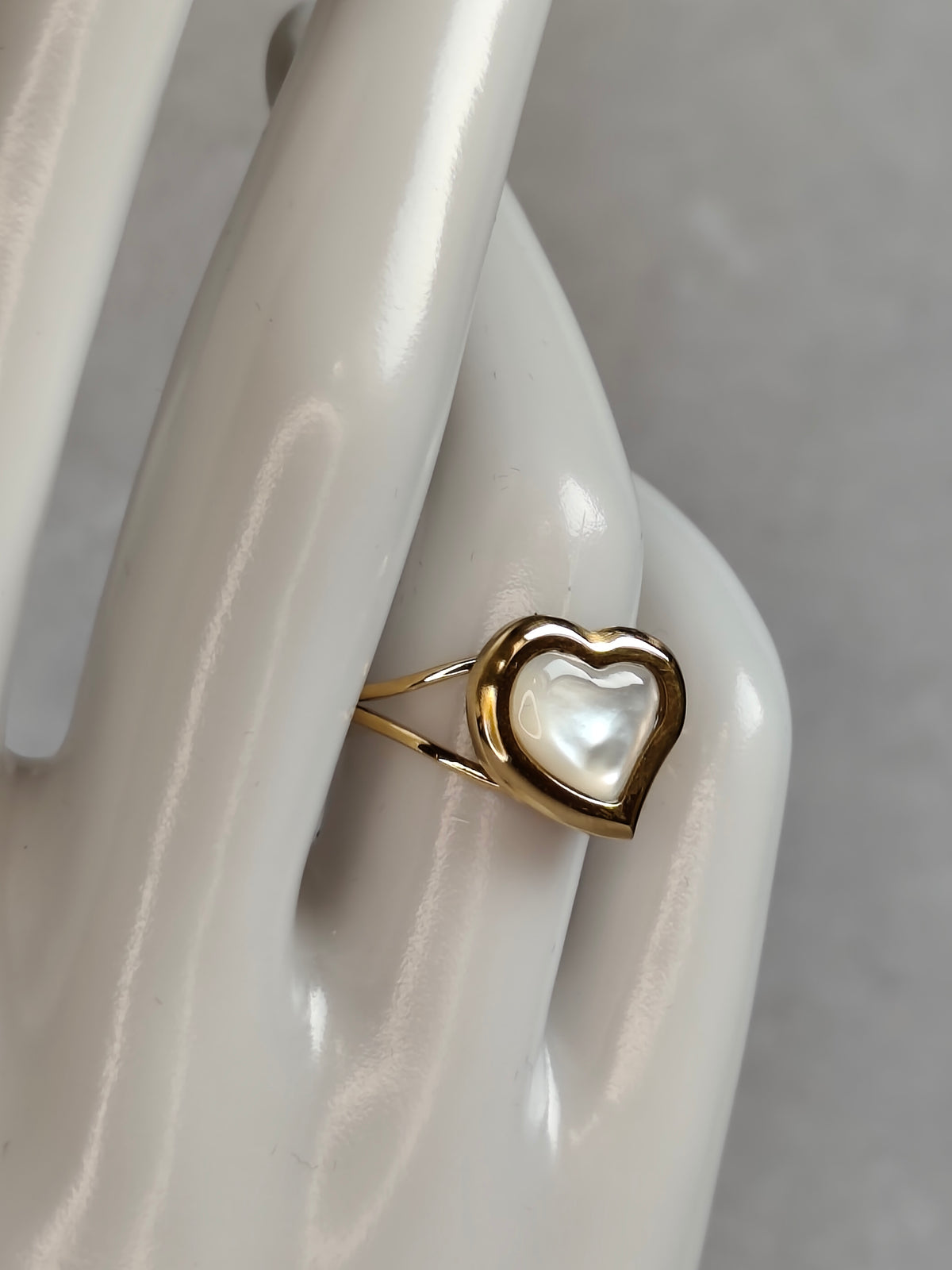Cœur de Nacre — Bague Cœur Lumineux