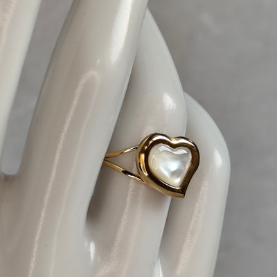 Cœur de Nacre — Bague Cœur Lumineux